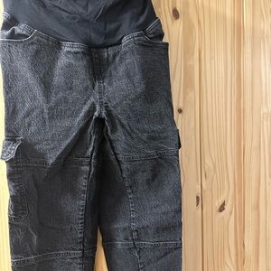 Black maternity Cargo Pants